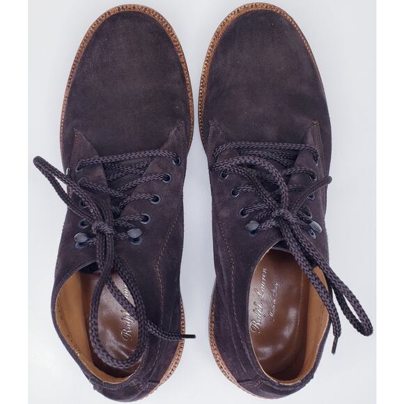 RALPH LAUREN FARLEY Brown Sport Suede Leather Boots Men's 11.5D Made in Italy - Picture 4 of 16